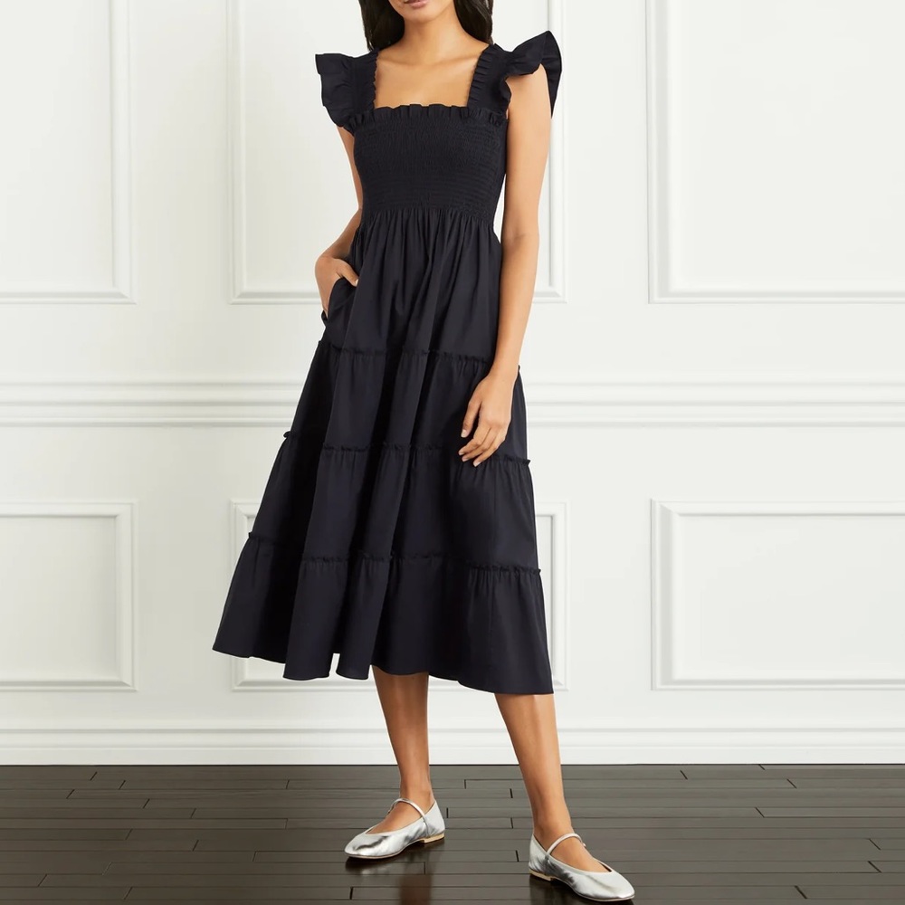 Hill House Home Ellie Nap Dress in Black Poplin